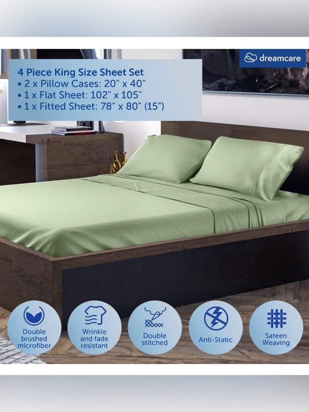 King Size 4 Piece Sheet Set